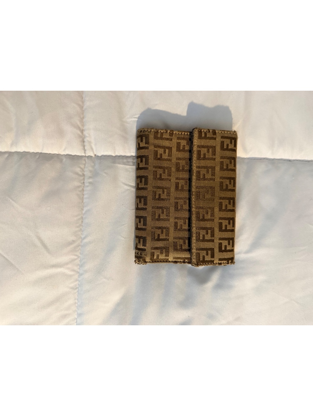 Fendi Vintage Brown FF Logo Tri-Fold Wallet